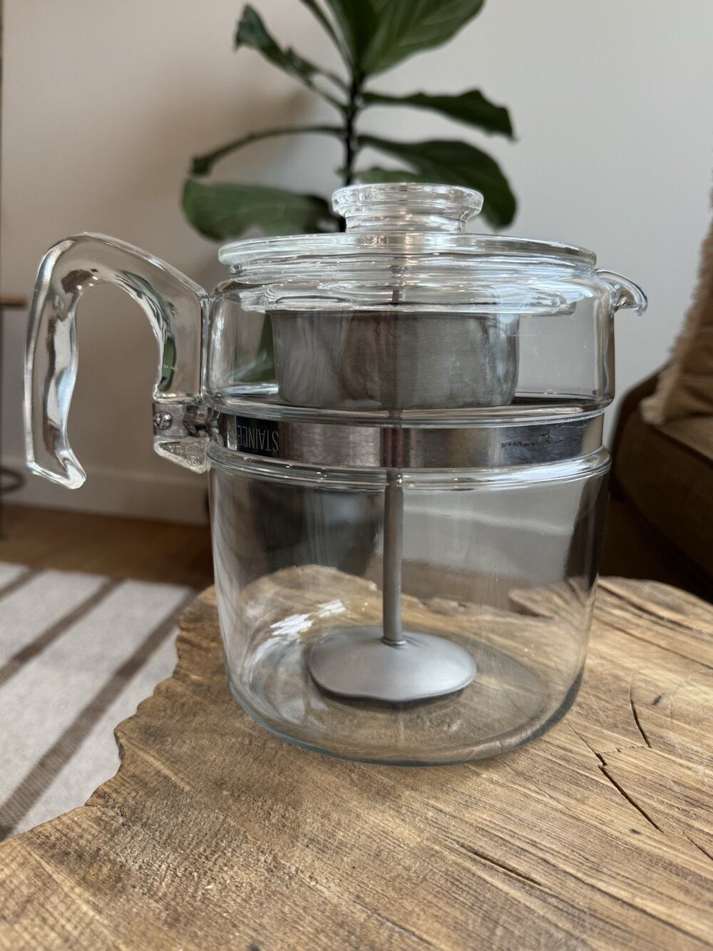 Vintage Pyrex Glass Flameware Percolator Coffee Maker 9 Cups 7759B READ